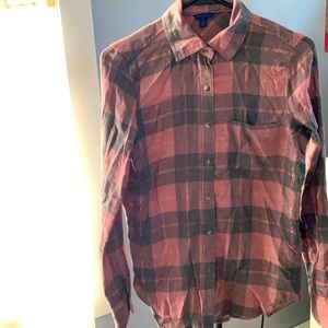 Rose gold flannel print soft shirt